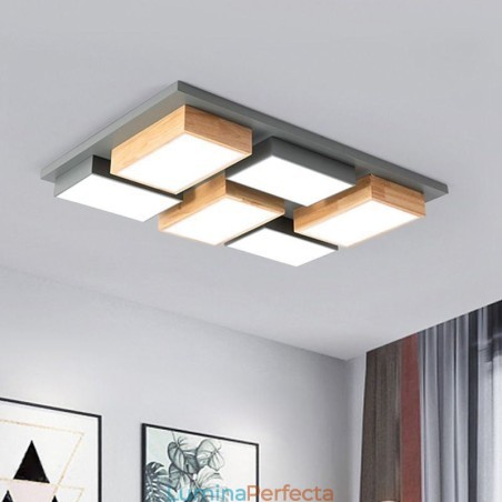 Plafoniera modernă din acrilic. Plafoniera geometrică din lemn Plafoniera modernă din acrilic. Plafoniera geometrică din lemn
