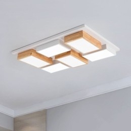 Plafoniera modernă din acrilic. Plafoniera geometrică din lemn