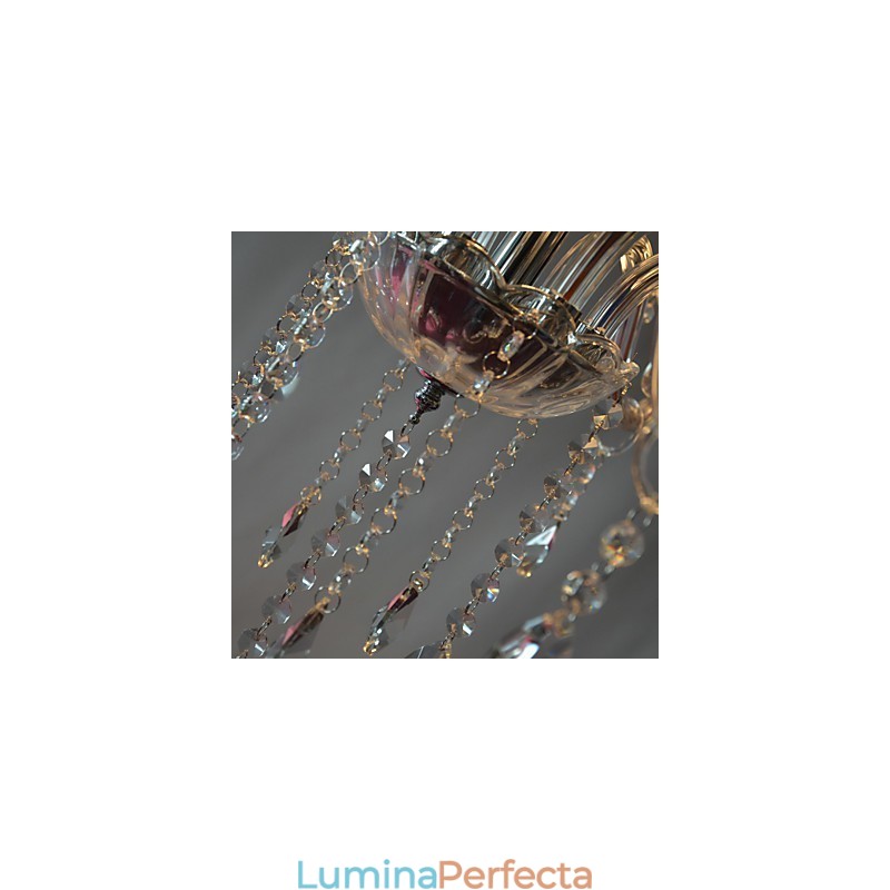 Candelabru Modern de Lux 6 Lumini In Decor Cristal