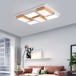 Plafoniera modernă din acrilic. Plafoniera geometrică din lemn