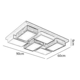Plafoniera modernă din acrilic. Plafoniera geometrică din lemn