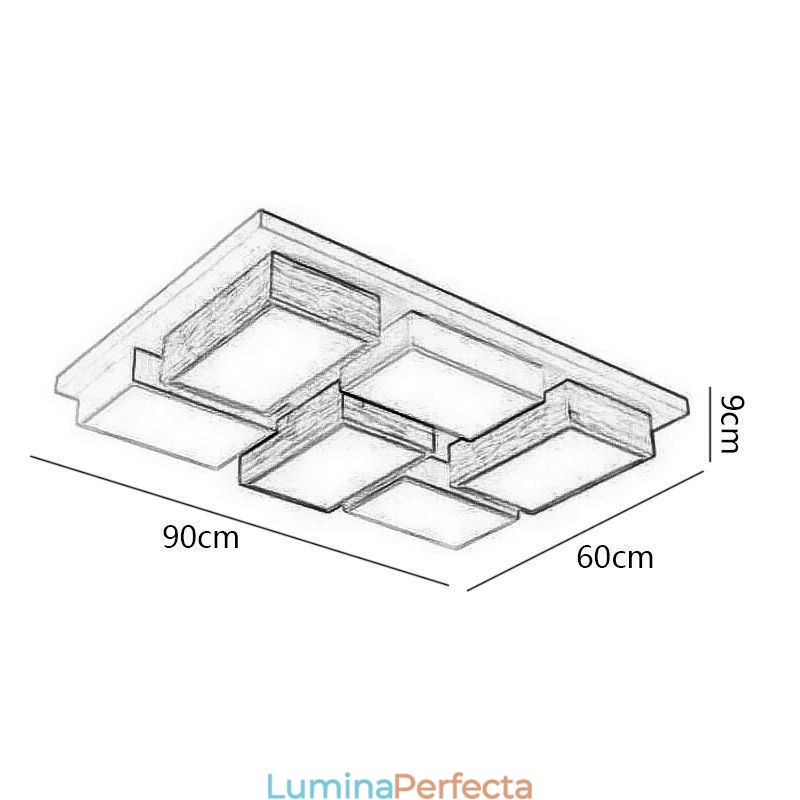 Plafoniera modernă din acrilic. Plafoniera geometrică din lemn