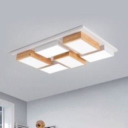 Plafoniera modernă din acrilic. Plafoniera geometrică din lemn