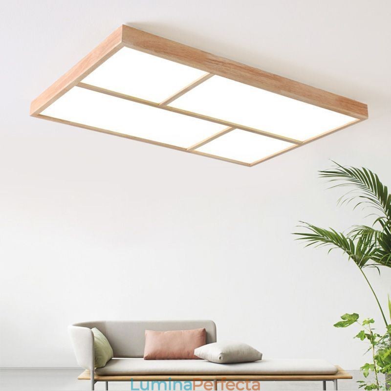 Plafoniera modernă Plafoniera cu montare încadrată în stil minimalist din lemn