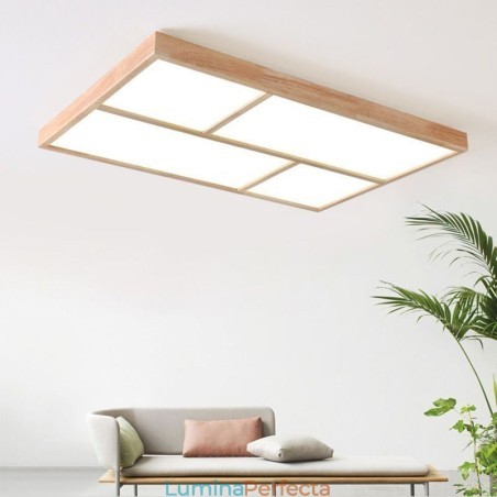 Plafoniera modernă Plafoniera cu montare încadrată în stil minimalist din lemn Plafoniera modernă Plafoniera cu montare încadrată în stil minimalist din lemn