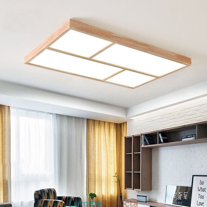 Plafoniera modernă Plafoniera cu montare încadrată în stil minimalist din lemn