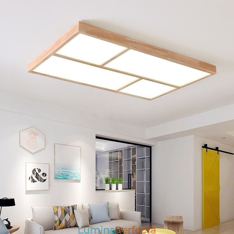 Plafoniera modernă Plafoniera cu montare încadrată în stil minimalist din lemn