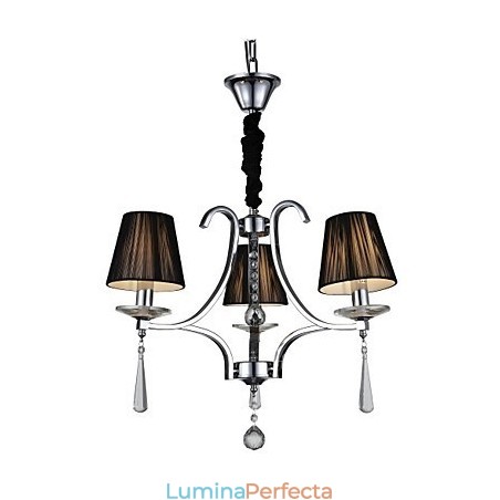 Candelabru contemporan modern din metal cromat din cristal Candelabru contemporan modern din metal cromat din cristal