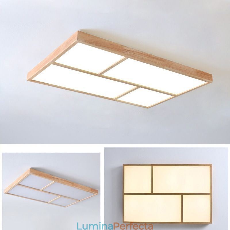 Plafoniera modernă Plafoniera cu montare încadrată în stil minimalist din lemn