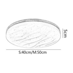 Plafoniera din lemn japonez din acrilic, rotund, ondulat