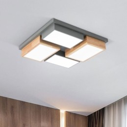 Plafoniera modernă Plafoniera geometrică din lemn