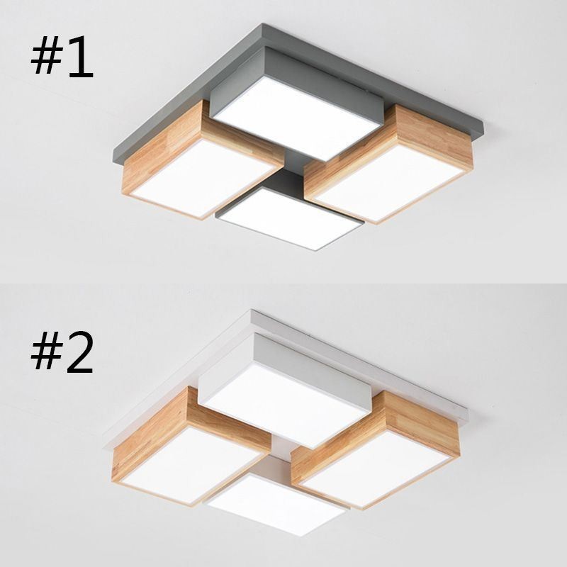 Plafoniera modernă Plafoniera geometrică din lemn