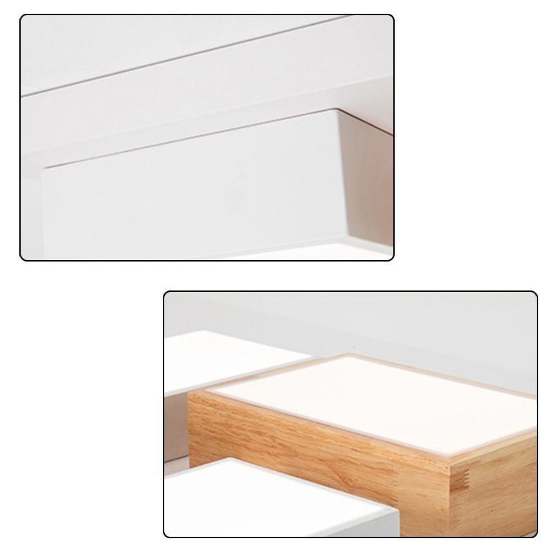 Plafoniera modernă Plafoniera geometrică din lemn