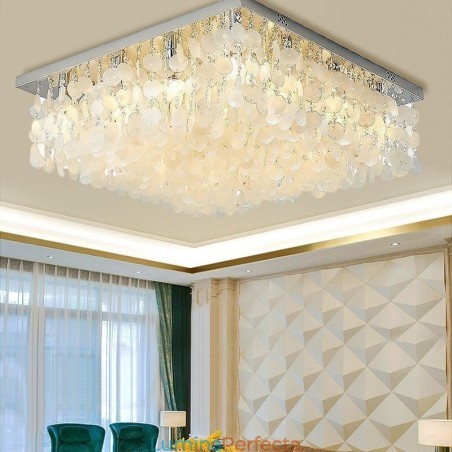 Plafoniera modernă cu carcasă albă Candelabru cu montaj încadrat Plafoniera modernă cu carcasă albă Candelabru cu montaj încadrat