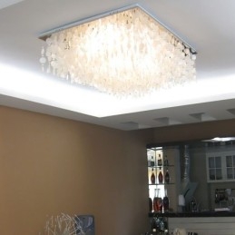 Plafoniera modernă cu carcasă albă Candelabru cu montaj încadrat