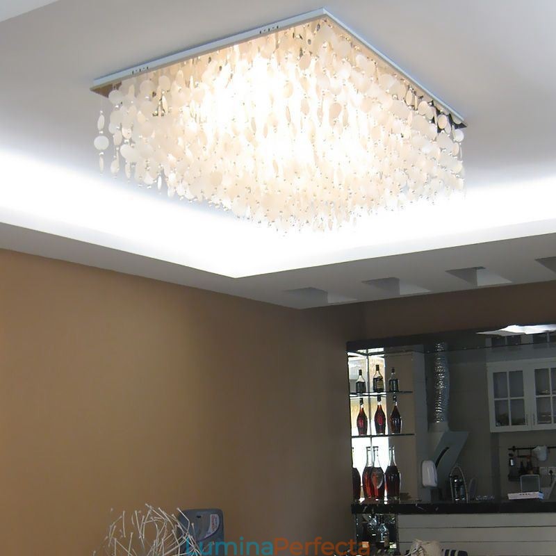 Plafoniera modernă cu carcasă albă Candelabru cu montaj încadrat
