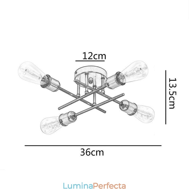 Corp de iluminat de tavan cu 4 lumini