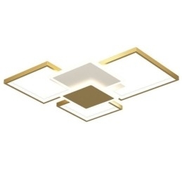 Plafoniera geometrică cu montare încastrabilă aurie modernă, 2 straturi