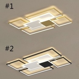 Plafoniera geometrică cu montare încastrabilă aurie modernă, 2 straturi