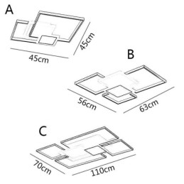 Plafoniera geometrică cu montare încastrabilă aurie modernă, 2 straturi