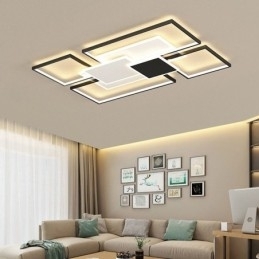 Plafoniera geometrică cu montare încastrabilă aurie modernă, 2 straturi