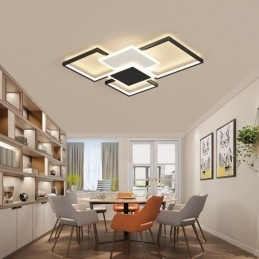 Plafoniera geometrică cu montare încastrabilă aurie modernă, 2 straturi