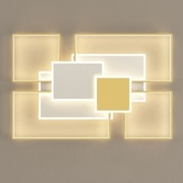 Plafoniera geometrică cu montare încastrabilă aurie modernă, 2 straturi