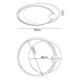 Plafoniera modernă din acrilic cu 2 inele cu montaj încastrat