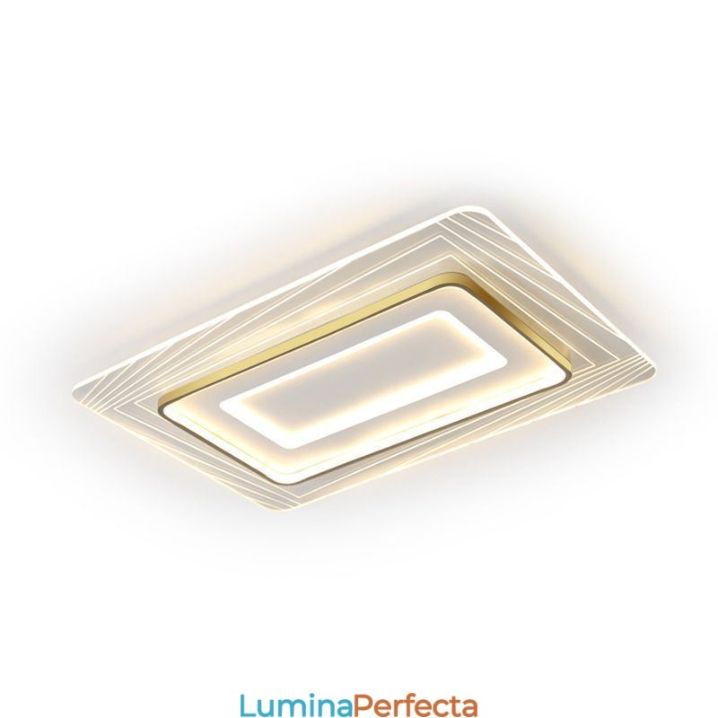 Plafoniera dreptunghiulară cu montare încastrabilă Plafoniera ultrasubțire din acril minimalist