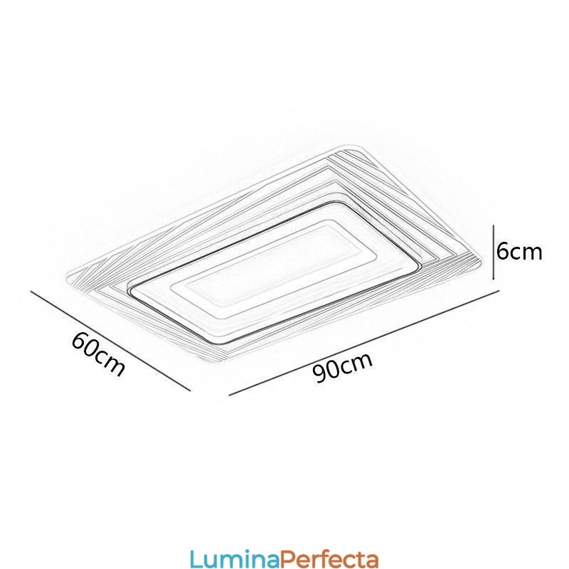 Plafoniera dreptunghiulară cu montare încastrabilă Plafoniera ultrasubțire din acril minimalist