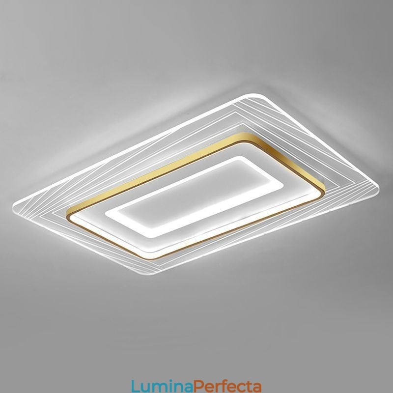 Plafoniera dreptunghiulară cu montare încastrabilă Plafoniera ultrasubțire din acril minimalist