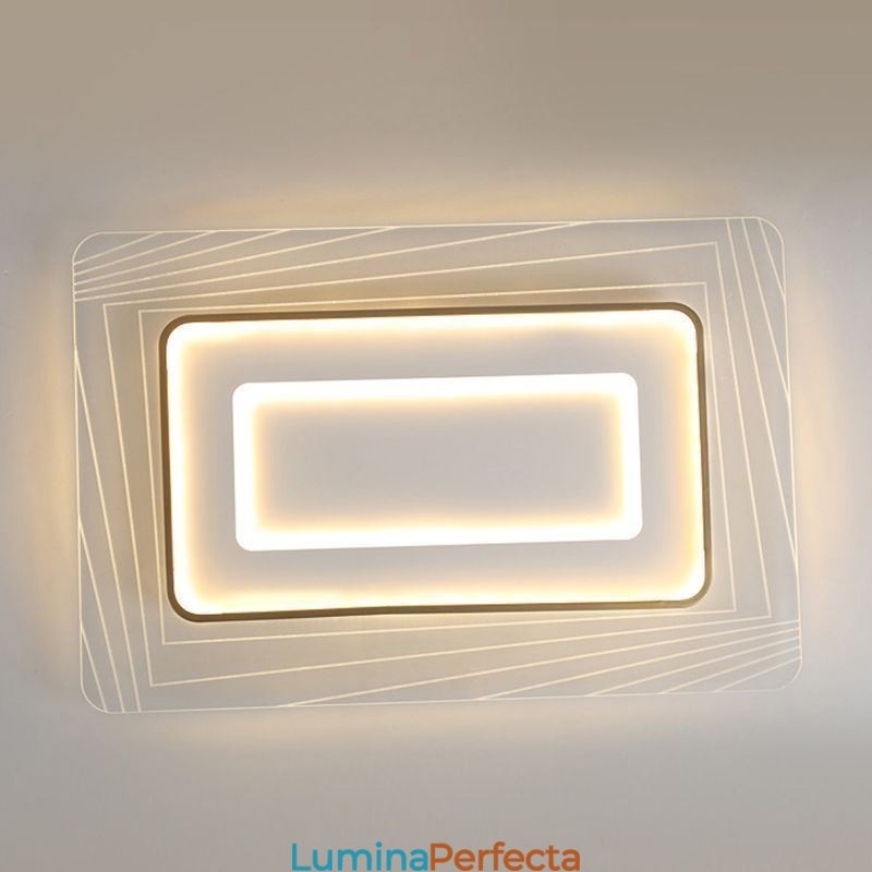 Plafoniera dreptunghiulară cu montare încastrabilă Plafoniera ultrasubțire din acril minimalist