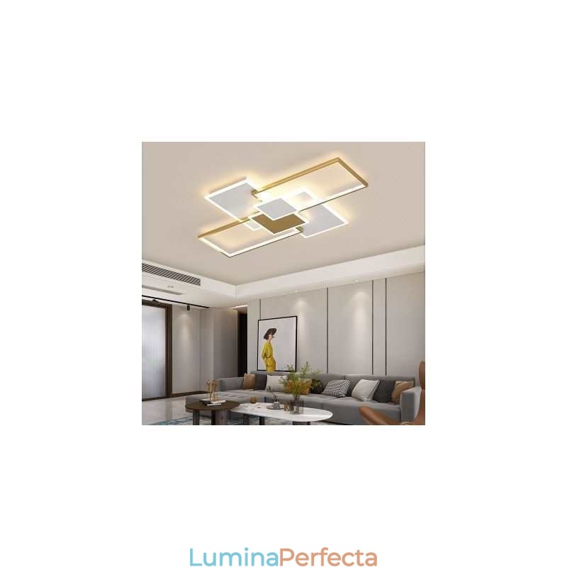 Plafoniera modernă, pătrată, din acril, cu montare încasată