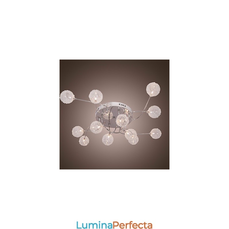 Lumină G4 cu 12 lumini din fier cu abajururi din aluminiu