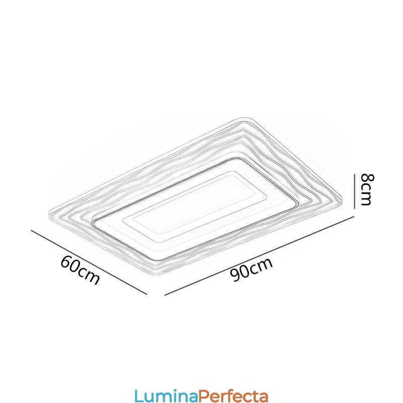 Lampă de tavan, dreptunghiulară, ultrasubțire, minimalistă din acril