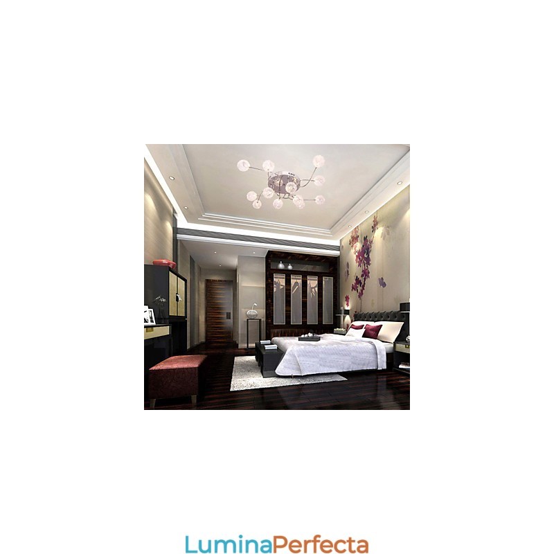 Lumină G4 cu 12 lumini din fier cu abajururi din aluminiu