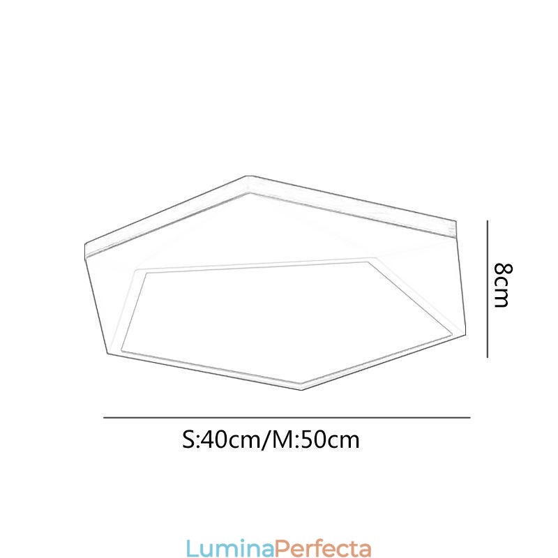 Plafoniera modernă cu design în formă de diamant. Plafoniera cu montare încastrabilă cu reglaj