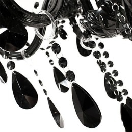 Candelabru Cristal Negru Modern 6 Lumini
