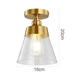 Plafoniera contemporană din sticlă cu 1 lumină, finisaj alamă