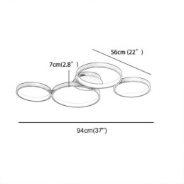 Plafoniera 7200LM 4 Inele Corp de iluminat