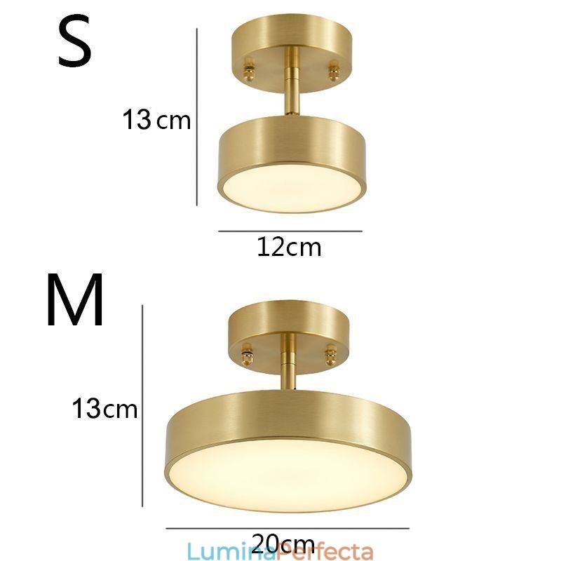 Plafoniera rotundă mini cupru auriu