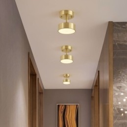 Plafoniera rotundă mini cupru auriu