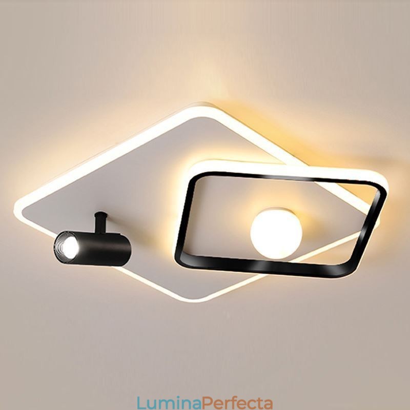 Plafoniera pătrată din acrilic cu montare încasată