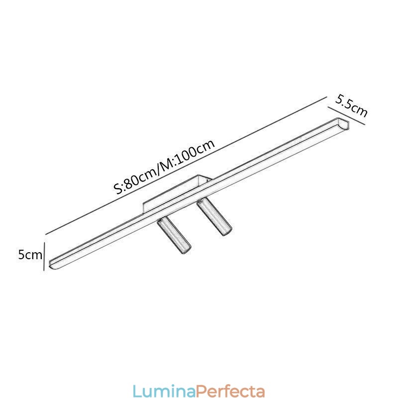 Spot acrilic liniar de plafon cu montare încasată