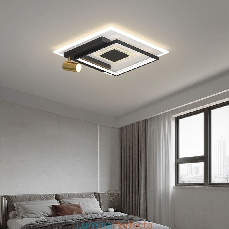 Plafoniera din acrilic cu montaj geometric