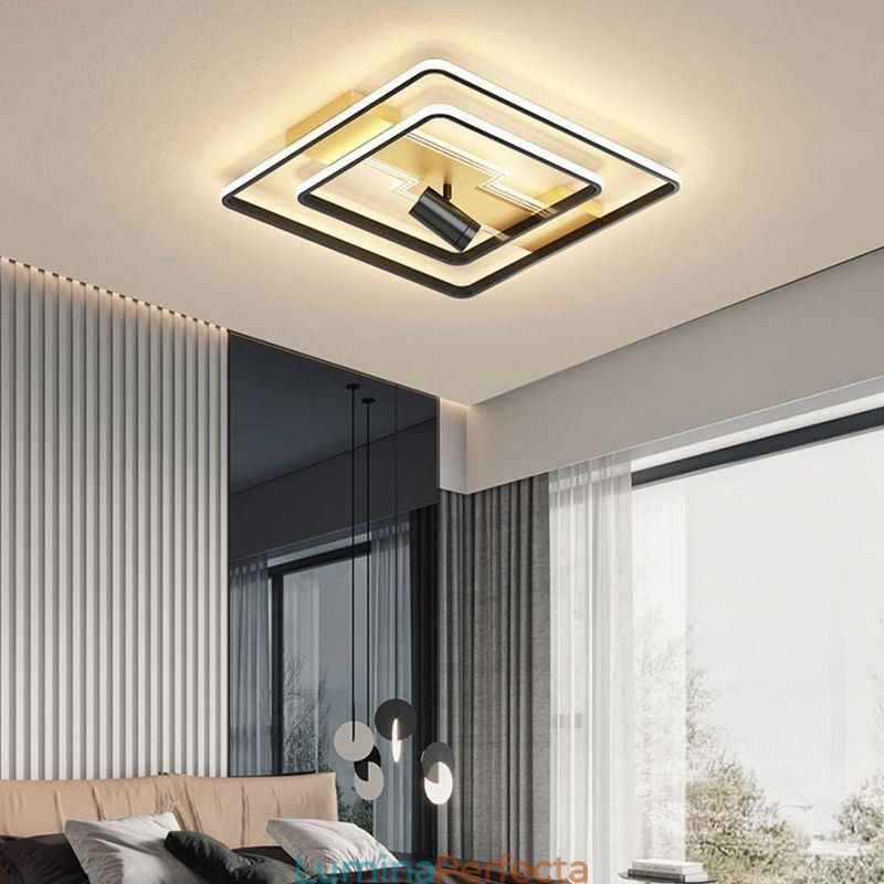 Plafoniera din acrilic cu montaj geometric
