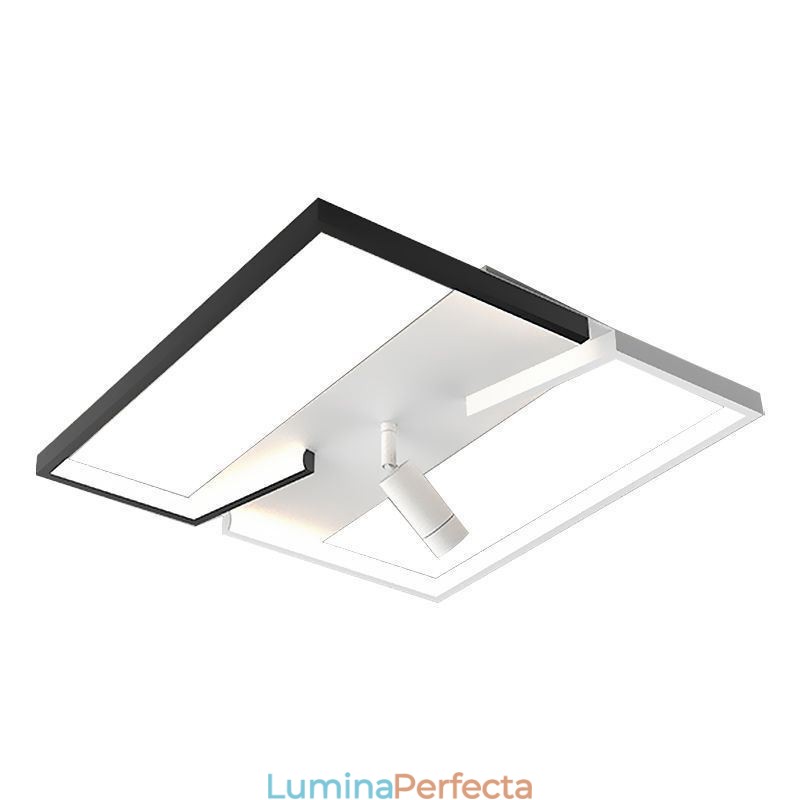 Plafoniera alb-negru din acrilic