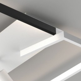 Plafoniera alb-negru din acrilic