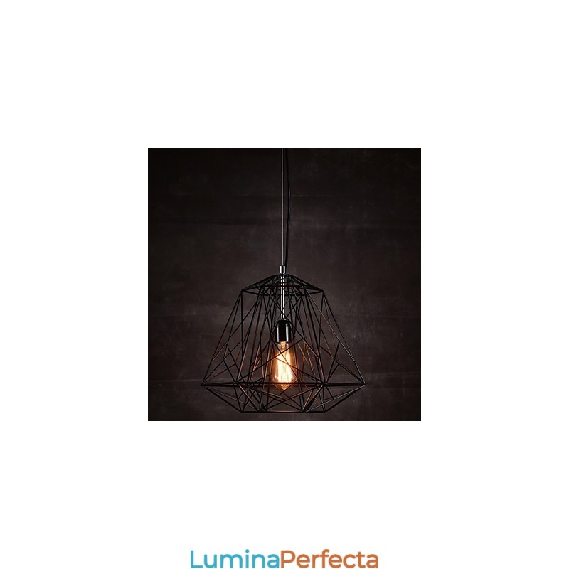 Pandantiv cu abajur din împletitură neagră