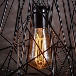 Pandantiv cu abajur din împletitură neagră